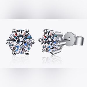 2 Carat TW Moissanite & Sterling Silver Stud Earrings